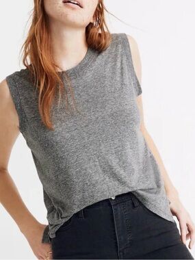 Rivet & Thread Madewell Muscle Tank Heather Gray Sleeveless Sz L USA